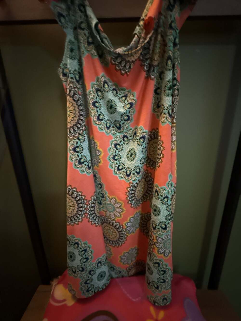 Simple Fun Maxi Dress Coral Teal Floral Print